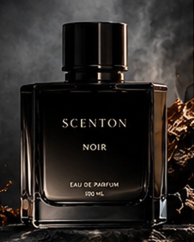 Scenton Noir eau de parfum, 100 ml, black glass bottle